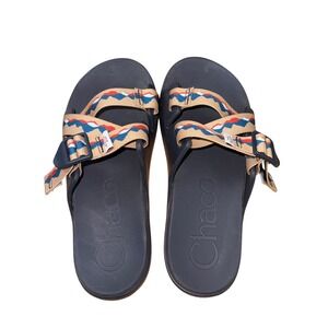 Chaco Chillos Slides Womens 8 Sandals Aztec Western MultiColor Adjustable Straps